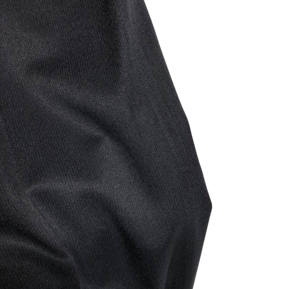 Charcoal Pinstriped Career Pantsuit Peak Lapel High Waist Size 8P Petite Le Suit - Picture 2 of 14